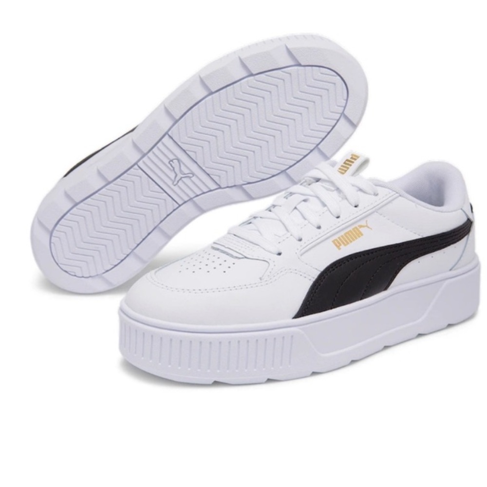 Puma White and Black Platform Sneakers Womens 9